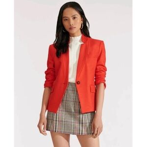 $645 Veronica Beard Farley Red Single Button Dickey Jacket Blazer size 8
